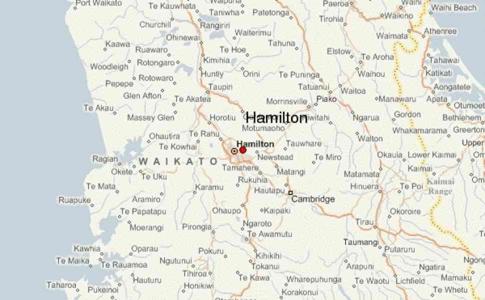 Mapu hamilton nový zéland