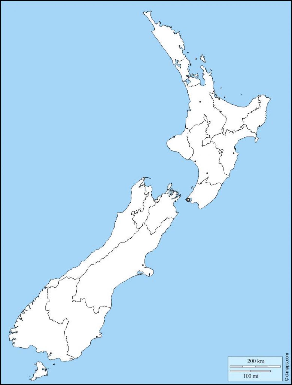 Mapa jednoduché, nový zéland