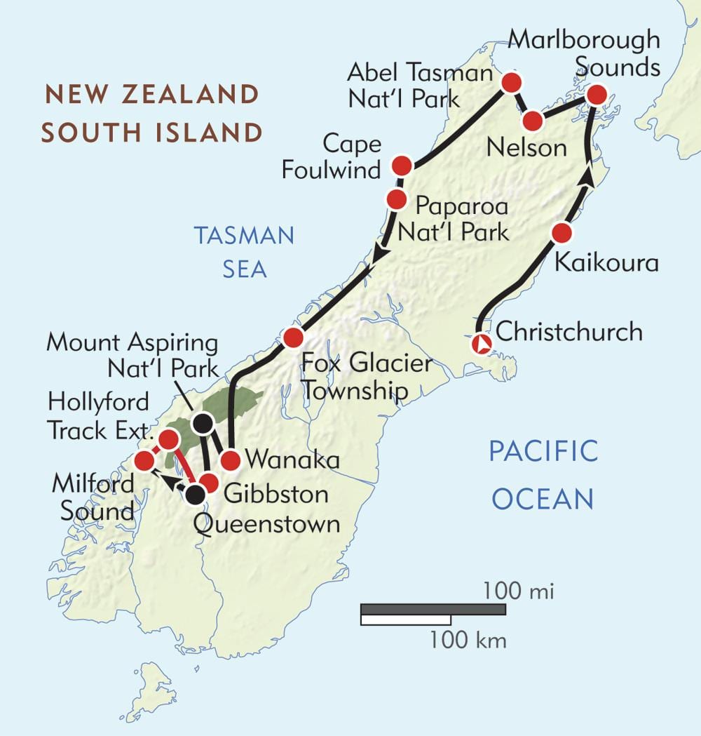 Mapa novom zélande turistické chodníky