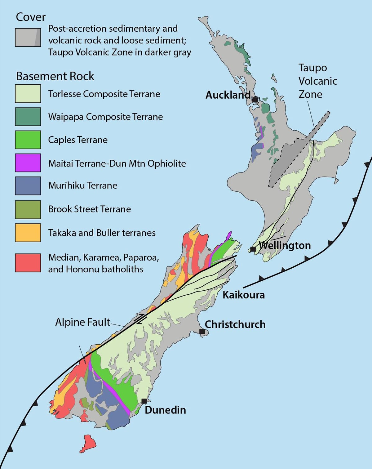 Mapa nový zéland prírodných zdrojov