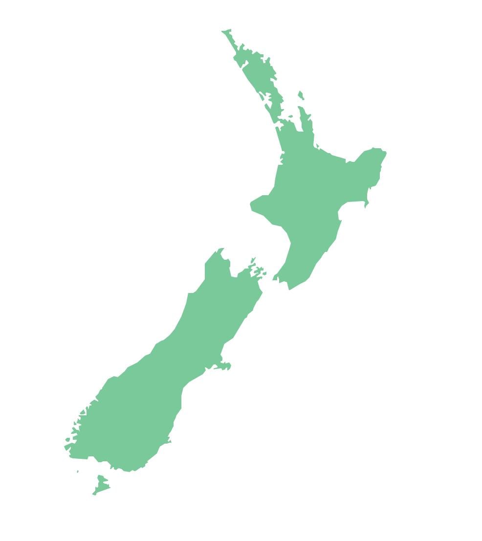 nový zéland mapa prehľadu vektor