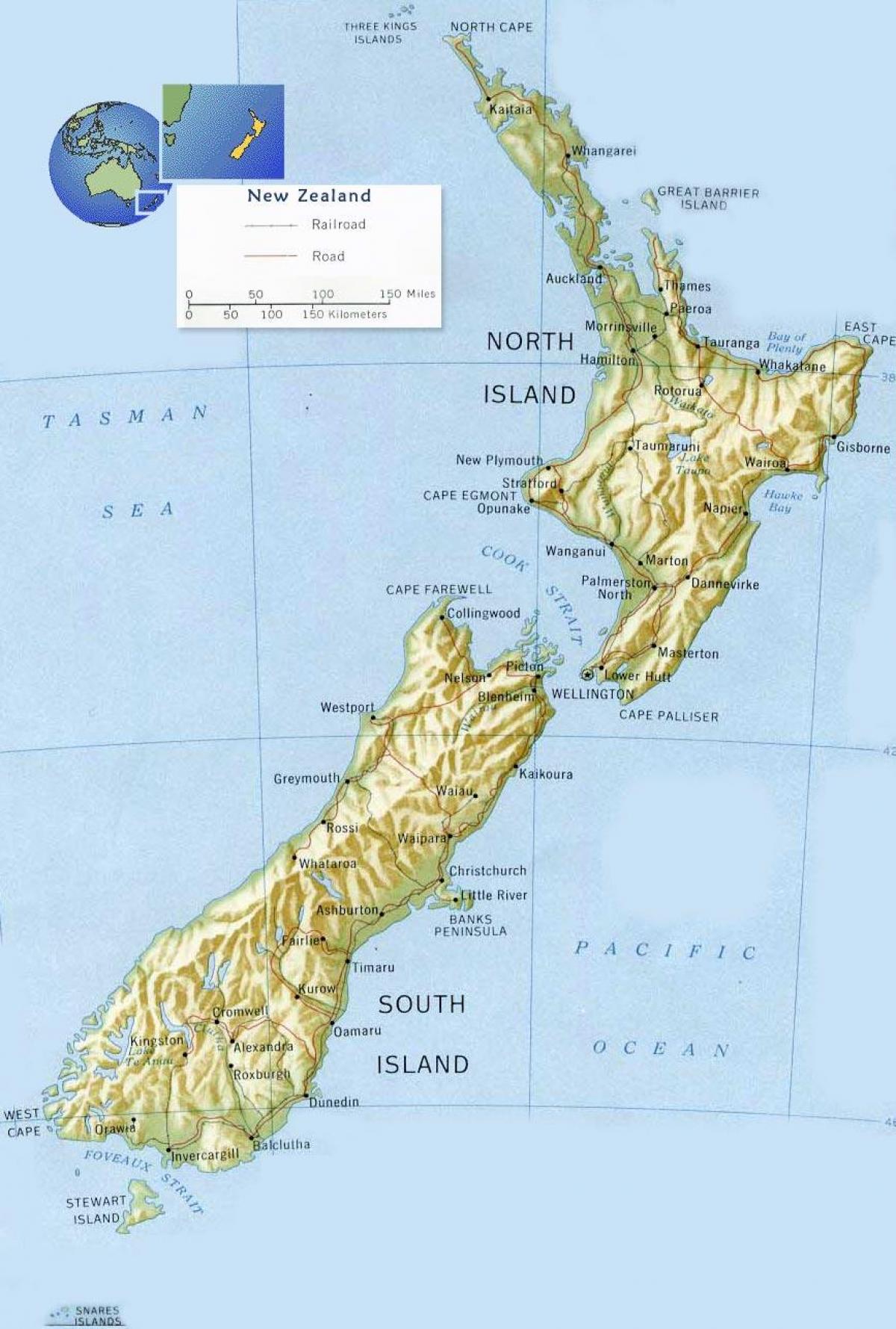 wellington, nový zéland na mape