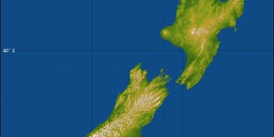 Nový zéland nadmorská výška mapu