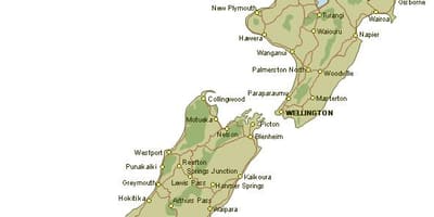 Mapa podrobné nový zéland