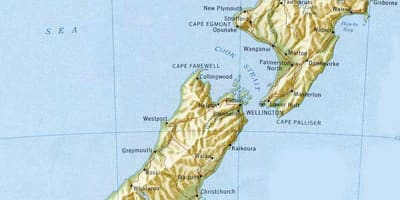 Wellington, nový zéland na mape